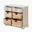 Devonshire Putty Pine Wood 2 Drawer 4 Basket Unit