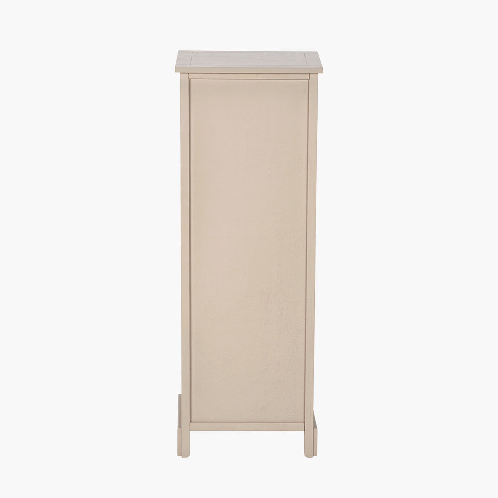 Devonshire Putty Pine Wood 1 Drawer 4 Basket Tall Unit
