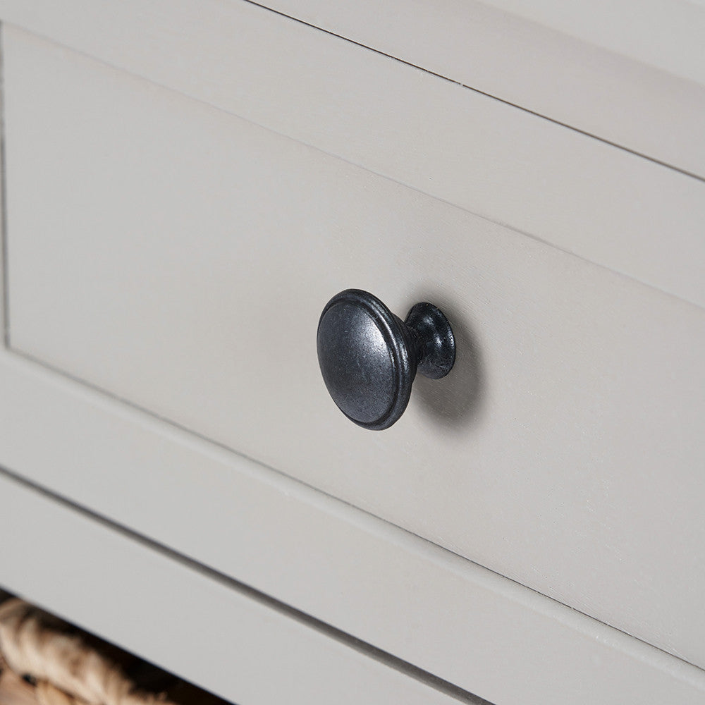 Devonshire Putty Pine Wood 1 Drawer 4 Basket Tall Unit