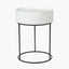 Hugo White Wood Veneer and Black Metal Storage Table