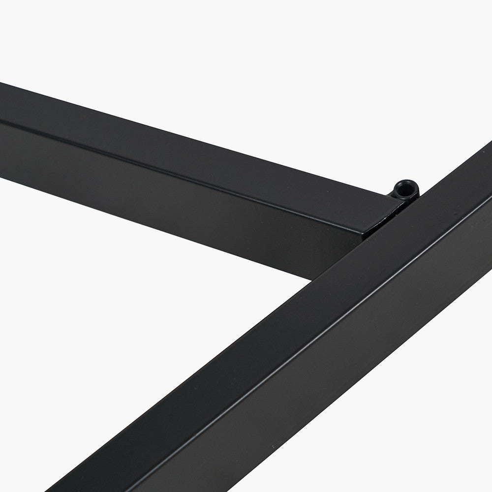 Ukiah Grey Oak Veneer and Black Metal Dining Table