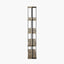 Jersey Concrete Effect Wood Veneer and Black Metal 5 Shelf Unit
