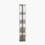 Jersey Concrete Effect Wood Veneer and Black Metal 5 Shelf Unit
