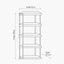 Jersey Concrete Effect Wood Veneer and Black Metal 5 Shelf Unit