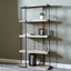 Jersey Concrete Effect Wood Veneer and Black Metal 5 Shelf Unit
