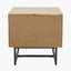 Marca Sand Wash Acacia Wood and Black Metal Bedside Unit