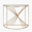 Liberty Glass and Gold Metal Half Moon Console Table