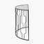Caprisse Mirrored Glass and Graphite Metal Half Moon Console Table