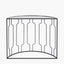 Caprisse Mirrored Glass and Graphite Metal Half Moon Console Table