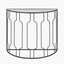 Caprisse Mirrored Glass and Graphite Metal Half Moon Console Table