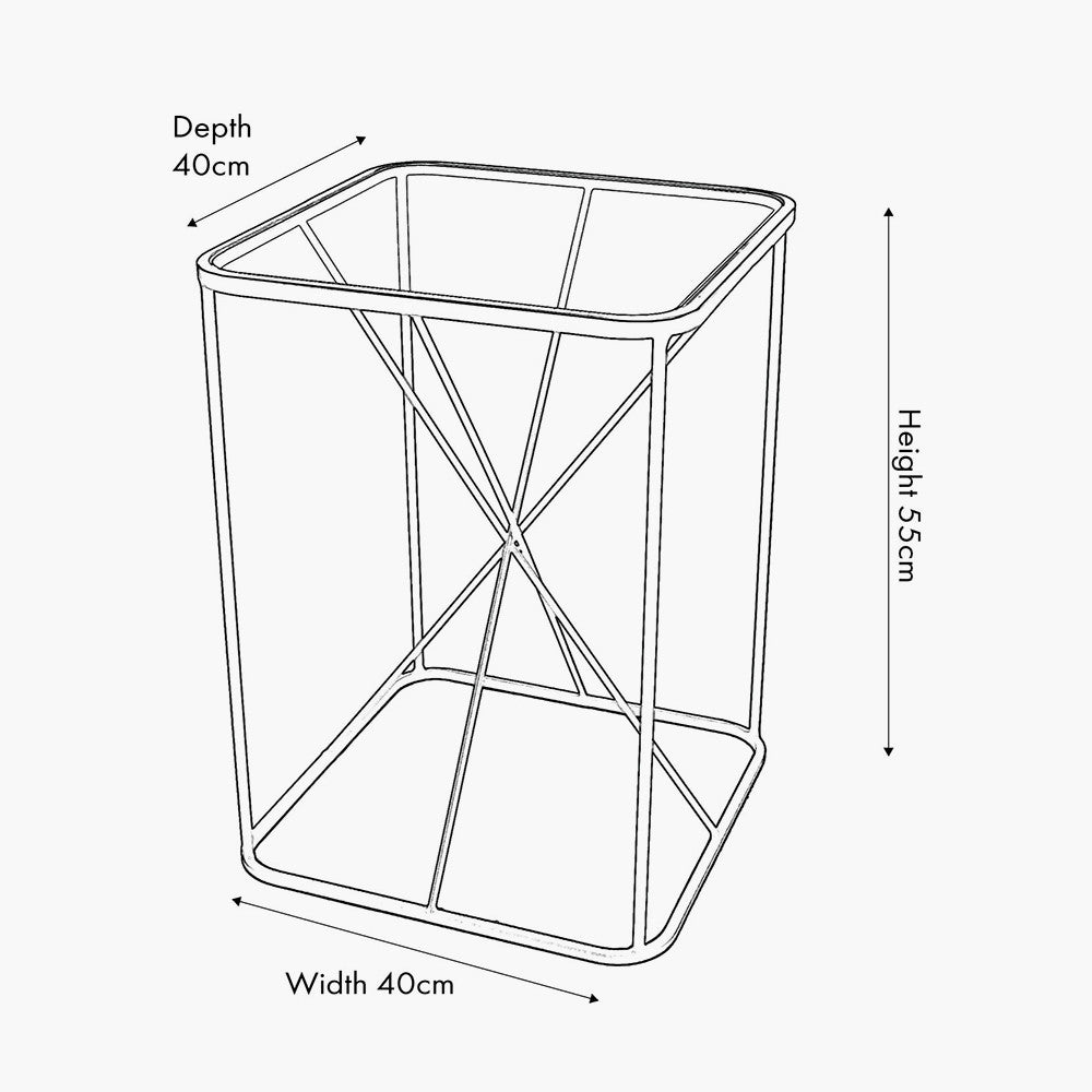 Roxy Glass and Black Metal Side Table