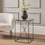 Roxy Glass and Black Metal Side Table