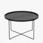 Voss Black Wood Veneer and Black Metal Coffee Table