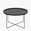 Voss Black Wood Veneer and Black Metal Coffee Table