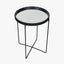 Voss Mirrored Glass and Black Wood Veneer Side Table