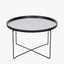Voss Mirrored Glass and Black Wood Veneer Coffee Table