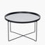 Voss Mirrored Glass and Black Wood Veneer Coffee Table