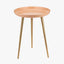 Seline Apricot Enamel and Gold Metal Side Table