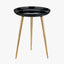 Seline Black Enamel and Gold Metal Side Table