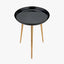 Seline Black Enamel and Gold Metal Side Table