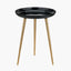 Seline Black Enamel and Gold Metal Side Table