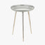 Seline Grey Enamel and Silver Metal Side Table