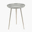 Seline Grey Enamel and Silver Metal Side Table