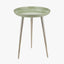 Seline Sage Enamel and Silver Metal Side Table