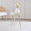 Seline Sage Enamel and Silver Metal Side Table