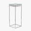 Elysee Mirrored Glass and Silver Metal Square Side Table