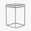 Elysee Mirrored Glass and Silver Metal Small Square Side Table