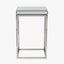 Elysee Mirrored Glass and Silver Metal Small Square Side Table
