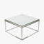 Elysee Mirrored Glass and Silver Metal Square Coffee Table