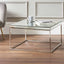 Elysee Mirrored Glass and Silver Metal Square Coffee Table