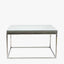 Elysee Mirrored Glass and Silver Metal Square Coffee Table