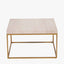 Madison Beige Granite and Burnished Gold Metal Square Coffee Table