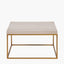Madison Beige Granite and Burnished Gold Metal Square Coffee Table