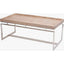 Evelyn Natural Antique Finish Mango Wood and Silver Metal Coffee Table