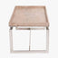 Evelyn Natural Antique Finish Mango Wood and Silver Metal Coffee Table