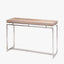 Evelyn Natural Antique Finish Mango Wood and Silver Metal Console Table
