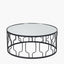 Caprisse Mirrored Glass and Graphite Metal Coffee Table