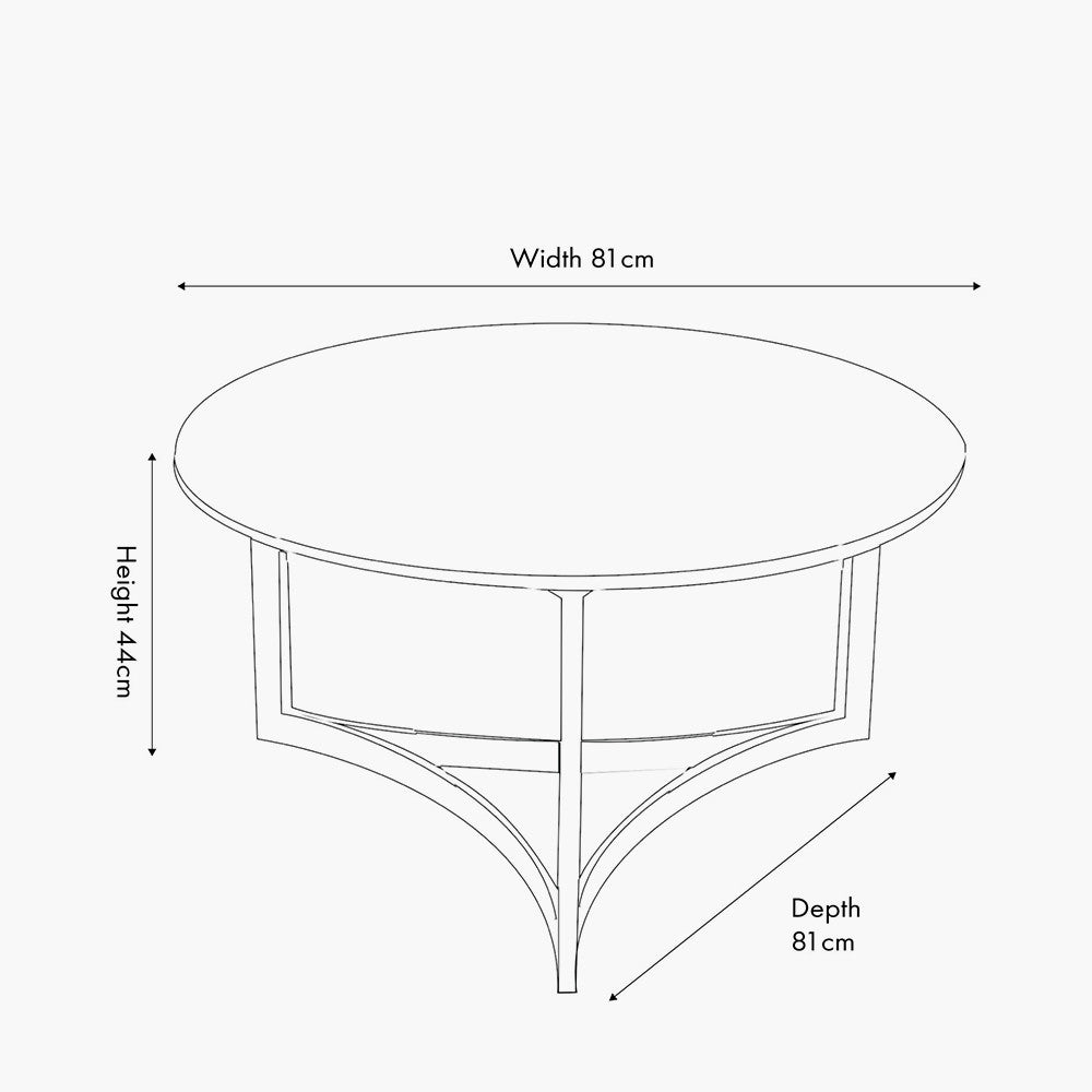 Hendrick White Marble and Black Metal Coffee Table