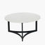 Hendrick White Marble and Black Metal Coffee Table