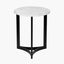 Hendrick White Marble and Black Metal Side Table