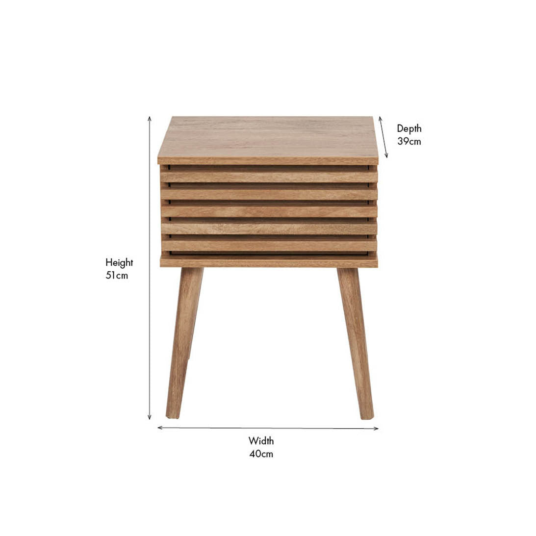 Larvik Natural Eucalyptus Wood 1 Drawer Unit