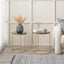 Milly S/2 Black Marble and Gold Metal Side Tables