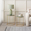 Milly S/2 Green Marble and Gold Metal Side Tables