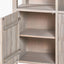 Khao Light Grey Mango Wood 2 Door 6 Niche Shelf Unit