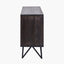 Verde Black Mango Wood and Stone Veneer 4 Door Sideboard