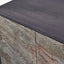 Verde Black Mango Wood and Stone Veneer 4 Door Sideboard